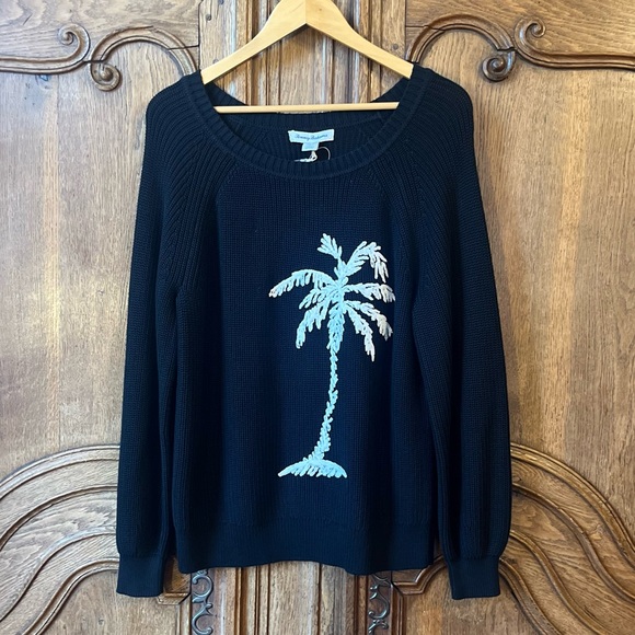 Tommy Bahama Breezy Palm Crewneck Pullover Knit Sweater Womens Black - Picture 13 of 16